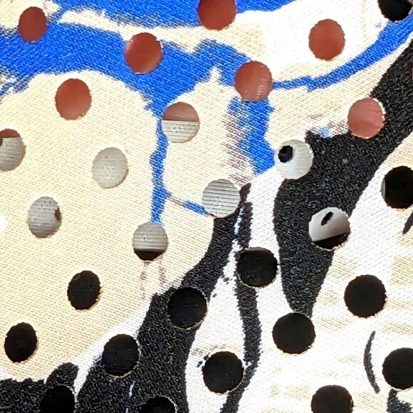 Marc New York Andrew Blue Racerback Bodycon Floral Eyelet Mini Dress Size 6 - Picture 8 of 11